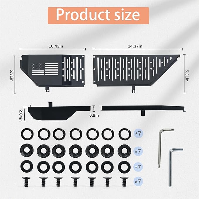 Upgraded for Jeep Wrangler accessories Metal Front Door Storage Pockets for 2018-2025 Jeep Wrangler JL JLU 4XE accessories for 2020-2025 Jeep Gladiator JT accessories Door Side Insert Organize Box