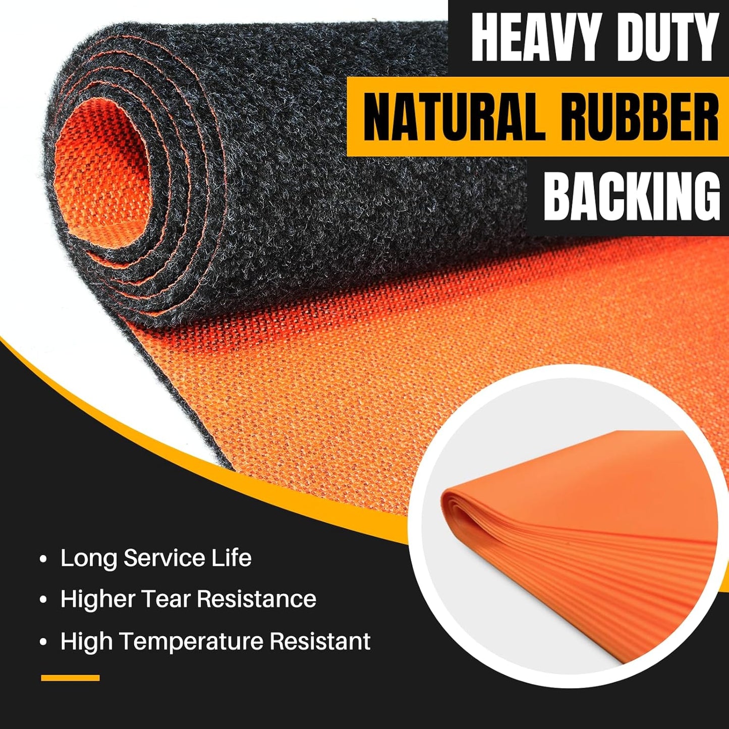 Heavy Duty Oil Spill Mat, Garage Floor Mat for Under Car, 64" X 32", Waterproof, 1/4" Rubber Backing Protects Floor, Reusable, Absorbs All Types of Spills, Oil Absorbent Pads (Black, 64" x 32")