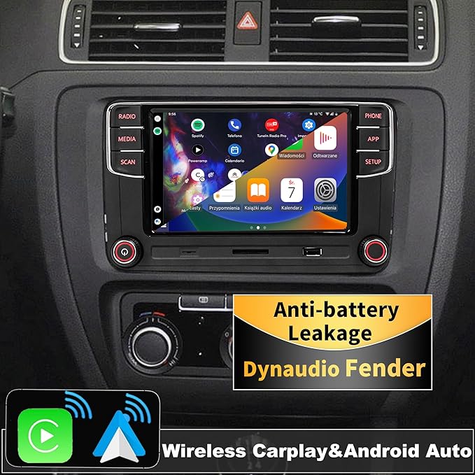 SCUMAXCON Car Stereo Radio RCD360 PRO3S RCD330 Carplay Wireless Android Auto Bluetooth USB AM/FM RVC SD for VW Golf MK5 MK6 Passat Polo Jetta EOS CC (Backup Camera Actived)