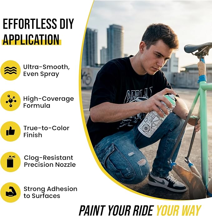 Spray.Bike Spray Paint | Designed Mainly for Bicycles | Multi-Use Acrylic Spray Paint for Metal, Plastic | High Coverage Bike Paint, 400ml, Memphis