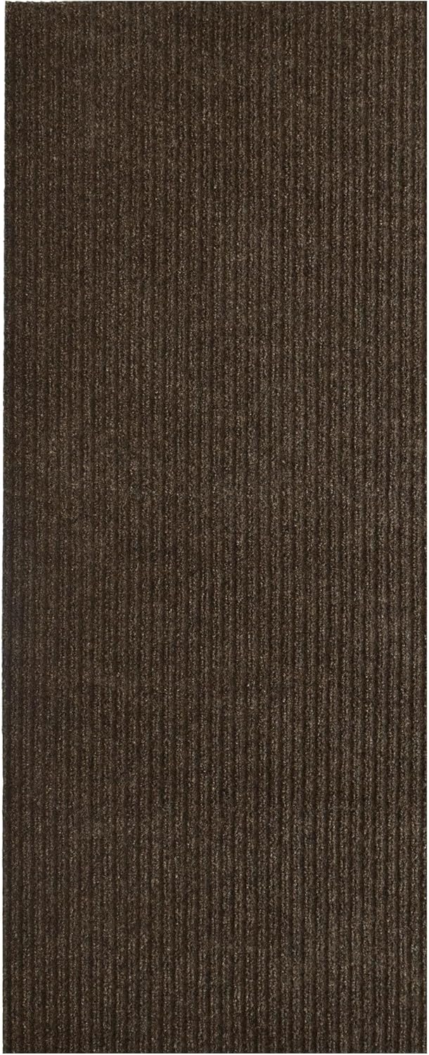 iCustomRug Spartan Weather Warrior Duty Indoor/Outdoor Utility Ribbed in 3ft,4ft,6ft Widths 70 Custom Sizes with Natural Non-Slip Rubber Backing 4'X50' in Brown