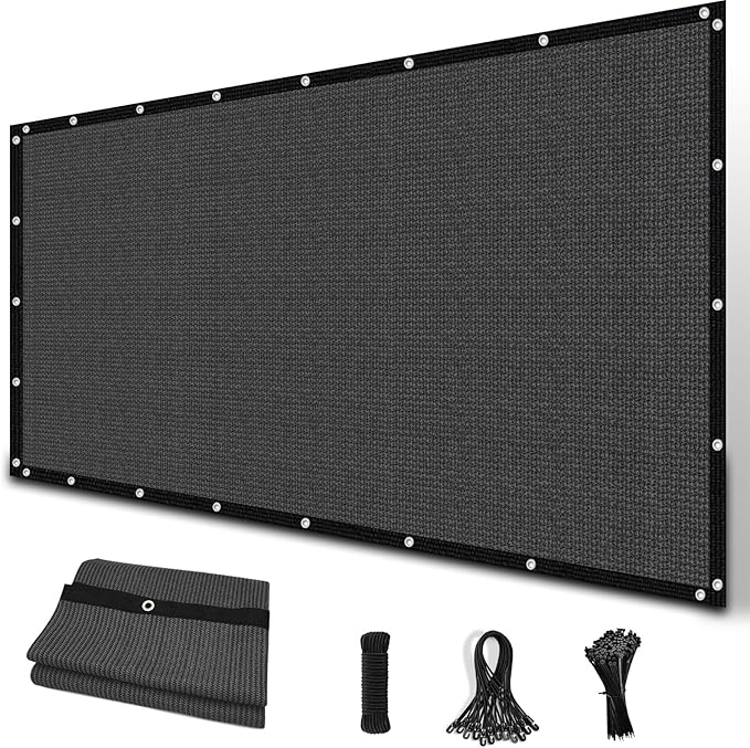 Amagenix 90% Sun Shade Cloth with Grommets, 6' x 20' Pergola Replacement Shade Cover Canopy Privacy Screen for Outdoor Patio Garden, Dark Gray (We Customized)