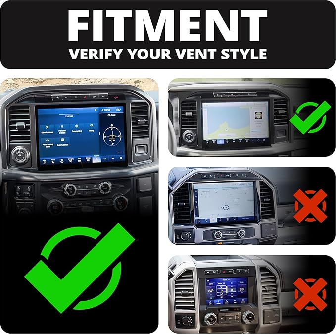 Tackform Link Vent Mount Magnetic Phone Holder - Compatible with '21-'25 Ford F150 & Raptor, '23-'25 Ford Super Duty | Aluminum Base | Short Reach | NOT Compatible with MagSafe