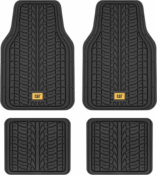 Cat® ToughTread™ Front & Rear Full Set of Floor Mats for Cars - All-Weather Heavy-Duty Trimmable Universal Fit Rubber Mat Truck & Car Accessories - Automotive Floor Mats for SUVs Car Interior