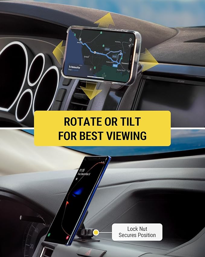 Scosche MAGDM MagicMount Magnetic Car Phone Holder - Strong Magnet Mount for iPhone and Android - Secure Magnetic Cell Phone Mount for Dash - Universal 360° Adjustable Mobile Cellphone Holder