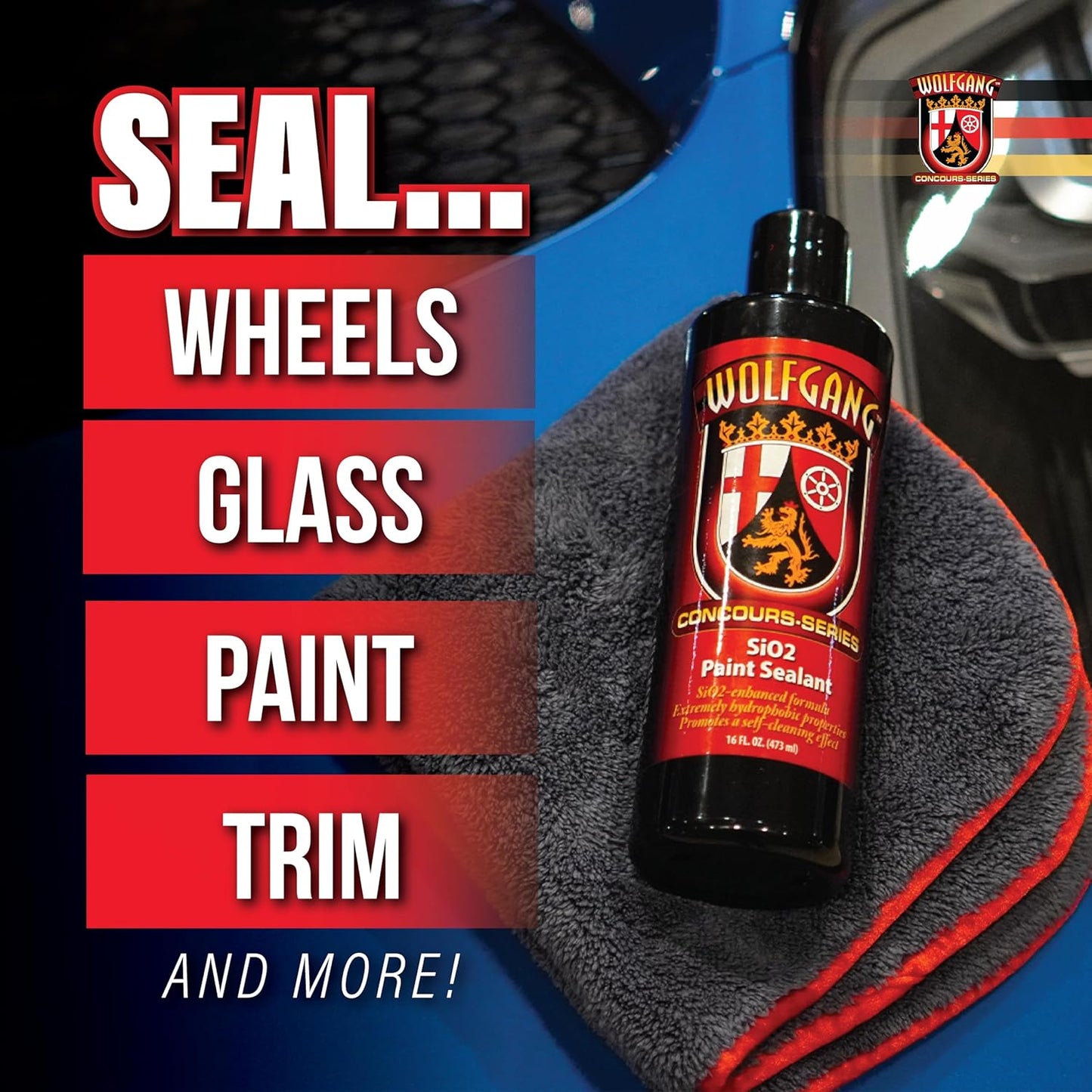 WOLFGANG CONCOURS SERIES SiO2 Paint Sealant | SiO2-Enhanced Formula for Hydrophobic Water Repellency | Long-Lasting Paint Protection | Easy Application | WG-0055 | 16 fl. oz.