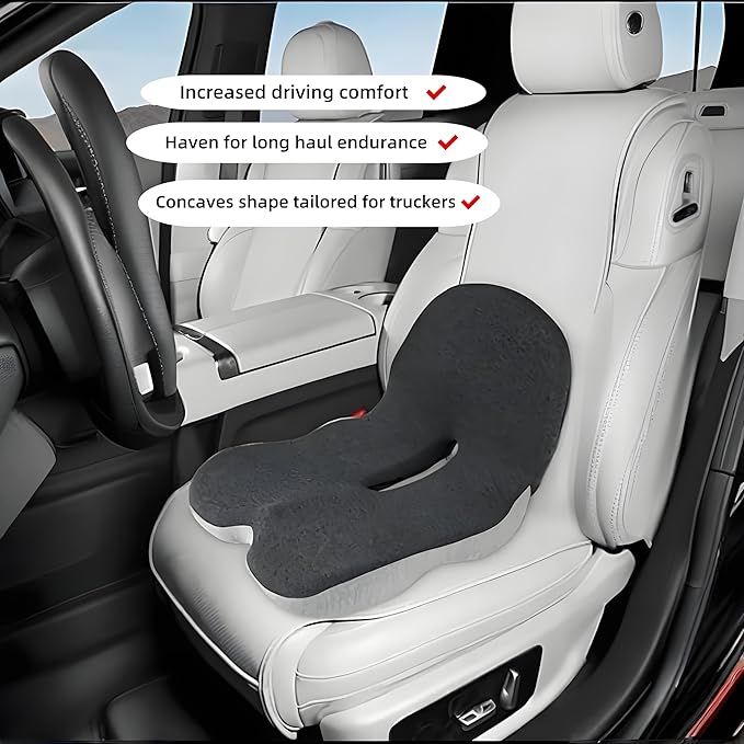 L-Shaped Memory Foam Seat Cushion with Lumbar Support-Ergonomic Car & Office Chair Cushion for Sciatica, Coccyx & Back Pain Relief Supports Hips & Back for Drivers & Long Sitting (Red Pink)