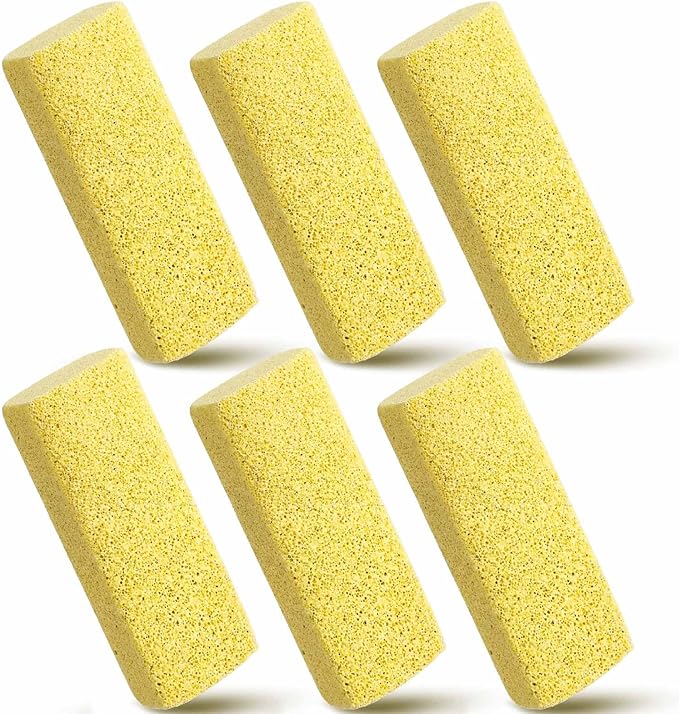 Abbylike 6 Pcs Pet Hair Remover Pumice Stone Car Pet Hair Removal Tool for Bedding Carpet Couch Furniture Cleaning (5.3 x 2 x 1.4 Inch,Yellow)