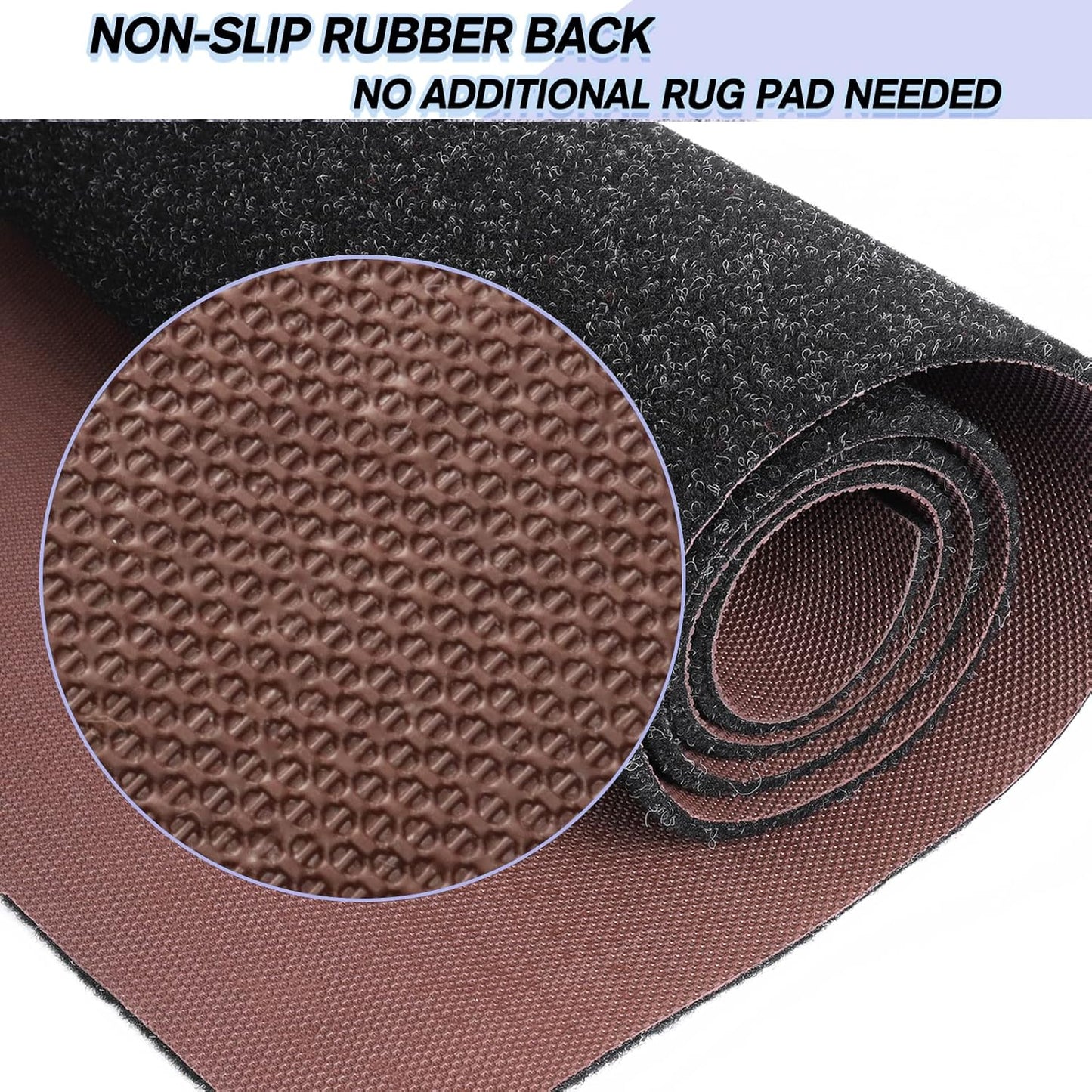 Custom Size Backed Non-Slip Area Rugs Runner, Easy Clean, Waterproof Runner Rugs for Hallway Entryway, Kitchen, Laundry, 3FT x 75FT, Black