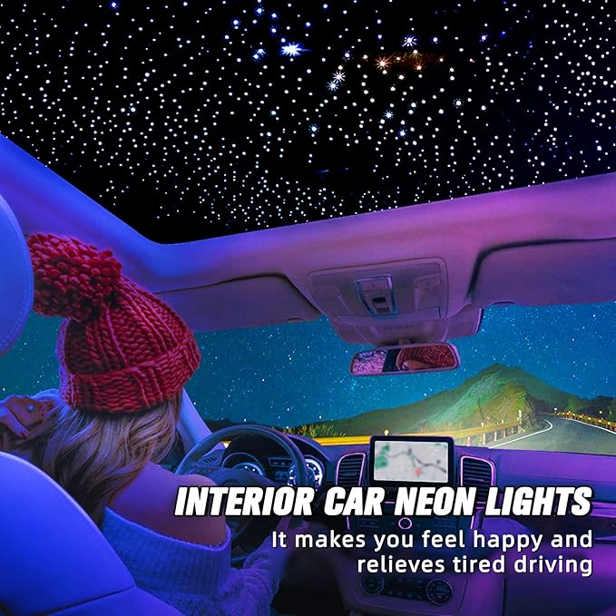 16W Starlight Headliner Kit, Star Lights for Car Roof&Home Decoration, Fiber Cable 400pcs*0.03in*9.8ft RGBW Star Light Headliner with Bluetooth APP/Remote Control/Music Mode