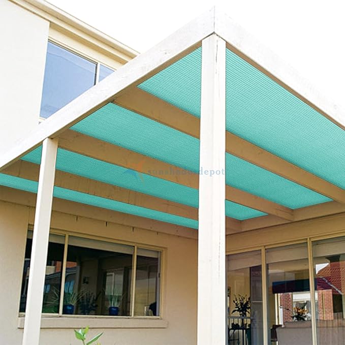 TANG Sun Shade Fabric Roll 8'x94' Shade Cloth for Garden Turquoise Green HDPE Mesh Shading Pergola Cover Replacement Canopy, 95% Blockage Sunshades for Outdoor Patio Backyard Plant