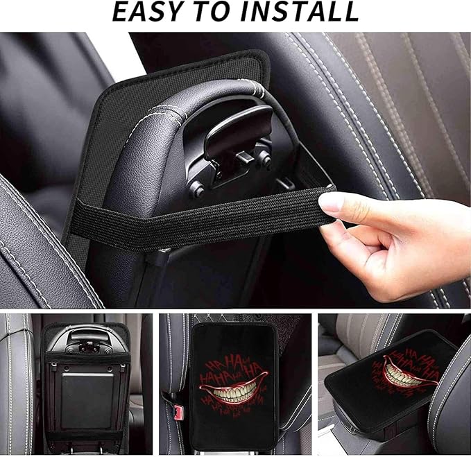 Joker Smile Car Armrest Pad Center Console Cushion Cover Universal Fit Decorative Auto Accessories Handrail Box Lid Protector