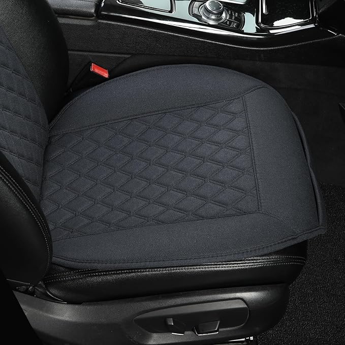 West Llama Linen Car Seat Covers-Breathable & Soft-Front Car Seat Protector Universal Fit 90% Cars,SUVs,Trucks,Diamond Pattern-1Pair,Black