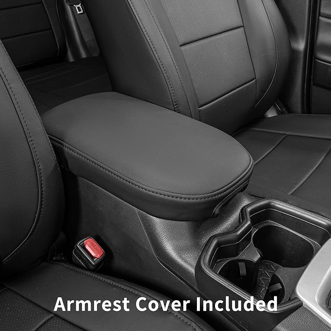 coverdream 2026 Rav4 Seat Covers Custom Fit for 2026 Toyota Rav4 Hybrid (Woodland/Limited) SUV,Full Set Luxury Waterproof Leather Car Seat Protector Black