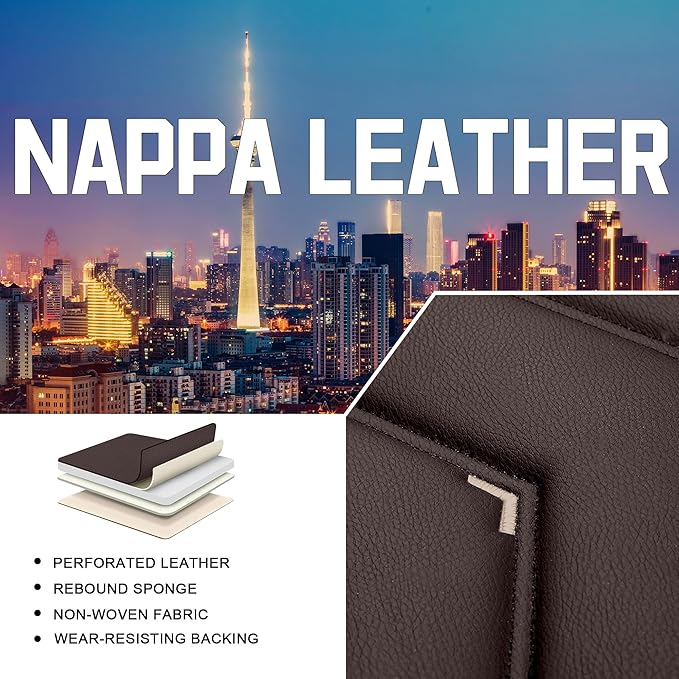 CTDS Car Seat Covers for Nissan Pathfinder 2000-2026, Stylish Sport Seat Cover, Premium Nappa Leather Car Seat Cover. Automobile Seat Covers Sets.(Standard 5 Seats/Coffee Color)