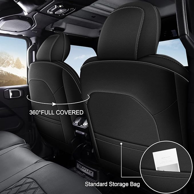 AOMSAZTO Seat Covers for Jeep Wrangler JK: 2011 2012 2-Door Leather Car Seat Covers Full Set