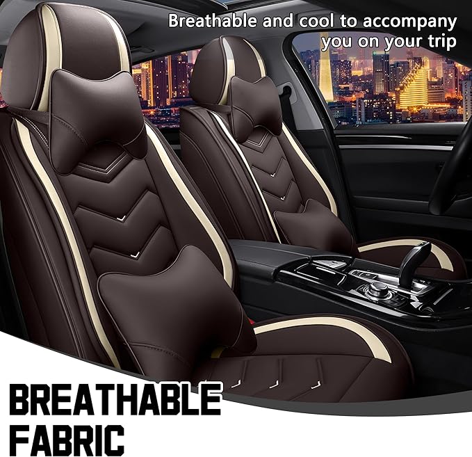 CTDS Car Seat Covers for Mazda CX-5 CX-3 CX-7 CX-9 CX-50 CX-30 CX-70 CX-90 2007-2026, Stylish Sport Seat Cover, Premium Nappa Leather Car Seat Cover.(Luxury 2 Seats/Coffee Color)
