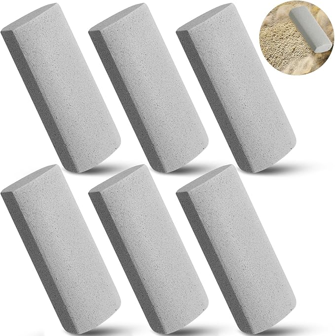Abbylike 6 Pcs Pet Hair Remover Pumice Stone Car Pet Hair Removal Tool for Bedding Carpet Couch Furniture Cleaning (5.3 x 2 x 1.4 Inch,Gray)