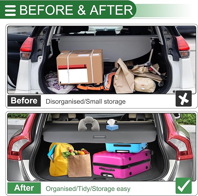Motoforti Car Trunk Retractable Cargo Cover for Jeep Wrangler JL JLU 4Door HARD TOP 2018-2021 Rear Trunk Parcel Shelf Luggage Security Shield Shade Cover with Accessories Gloss Black