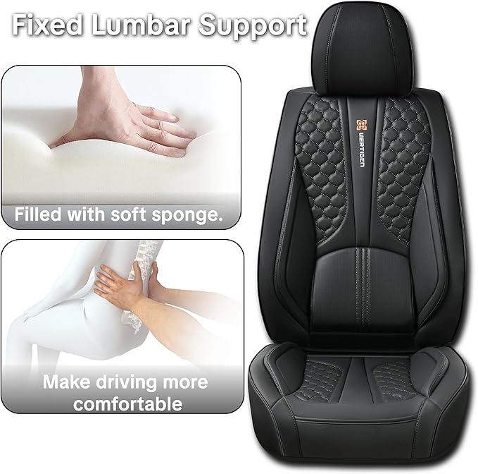 Black Car Seat Covers for Ford Bronco Sport 2021-2025 Car Seat Cover, PU Leather, 5 Piece Full Set, Anti-Slip, Waterproof, Beautify Interior, Beautify The Interior of Old Cars