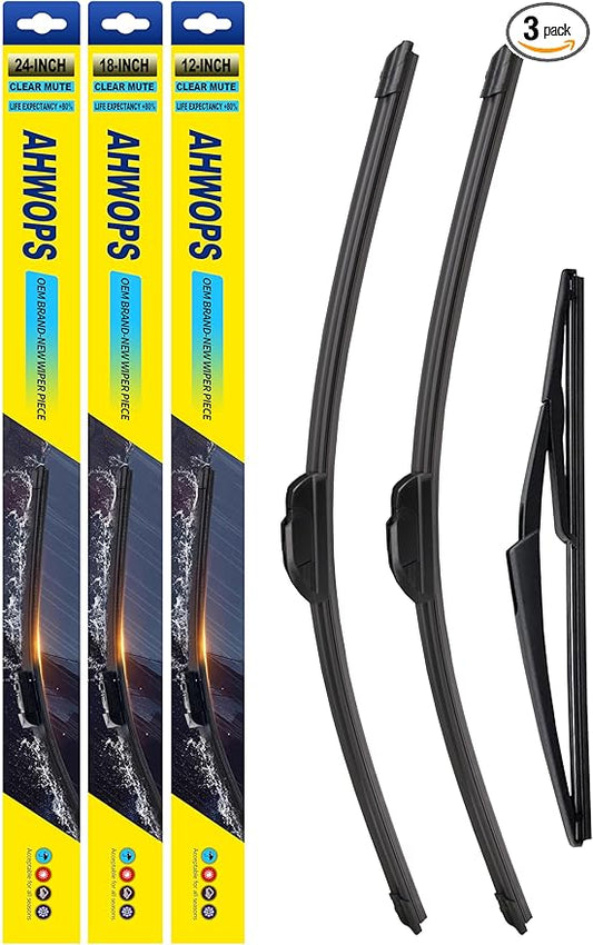 3 Wiper Front and Rear Wiper Blades for Pontiac Vibe 2003-2008, OE Original Style (21″/18″ Front/11″ Rear) For My Car
