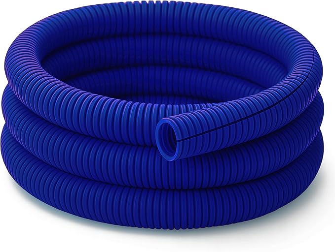 Electriduct Split Wire Loom Tubing Polyethylene Corrugated Flexible Conduit - 2" Nominal Size - 25 Feet - Blue