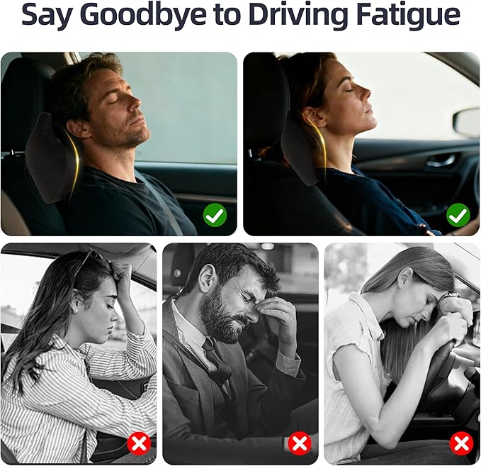 Car Neck & Lumbar Support Pillow Set for Equinox, Soft Memory Foam Headrest & Back Cushion, Ergonomic Comfortable Seat Support for Daily Driving and Long Trips Car Interior Accessories