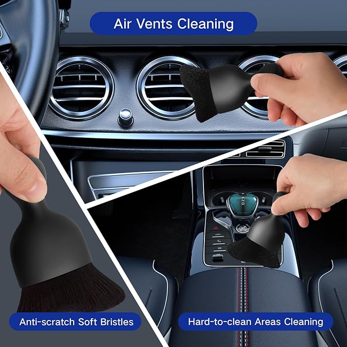 Qydipclin 7pcs Windshield Cleaner Tool Car Window Cleaning Wash Kit with 4 Reusable Microfiber Pads 1 Spray Bottle and Extendable Handle Auto Glass Wiper Kit, Multicolor