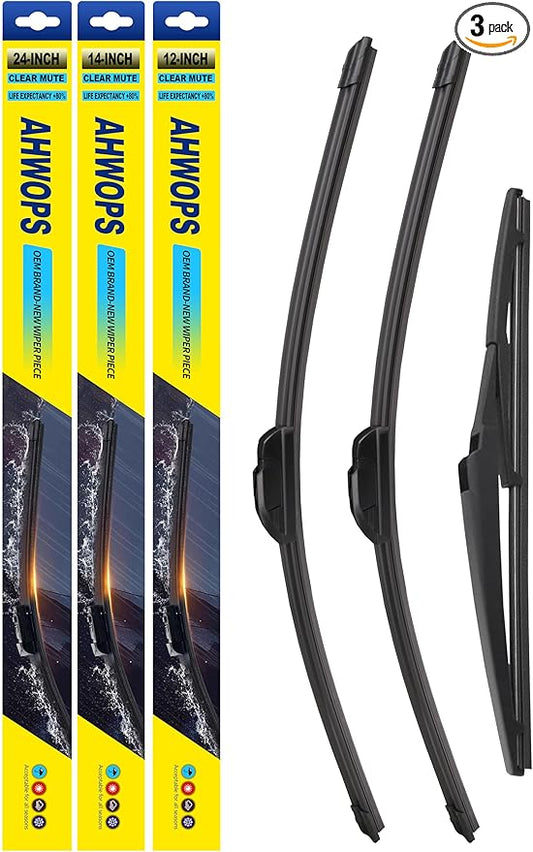 3 Wiper Front and Rear Wiper Blades for Jeep Patriot 2007-2017, OE Original Style (21″/21″ Front/10″ Rear) For My Car