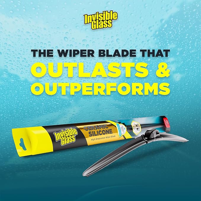 Invisible Glass CSB16 Ceramic Silicone 16" Premium All-Season Windshield Wiper Blade – Automotive Replacement Beam Blade with HydroGuard Water Repellent Coating for Quiet, Streak-Free Performance