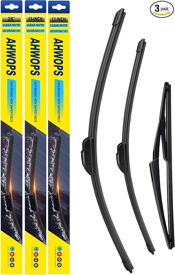 3 Wiper Front and Rear Wiper Blades for Nissan Rogue Sport 2017-2022, OE Original Style (28″/18″ Front/12″ Rear) For My Car