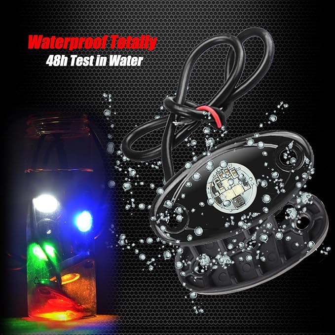 2 Pods LED Rock Lights, Ampper Waterproof LED Neon Underglow Light for Car Truck ATV UTV SUV Offroad Boat Underbody Glow Trail Rig Lamp (Red)