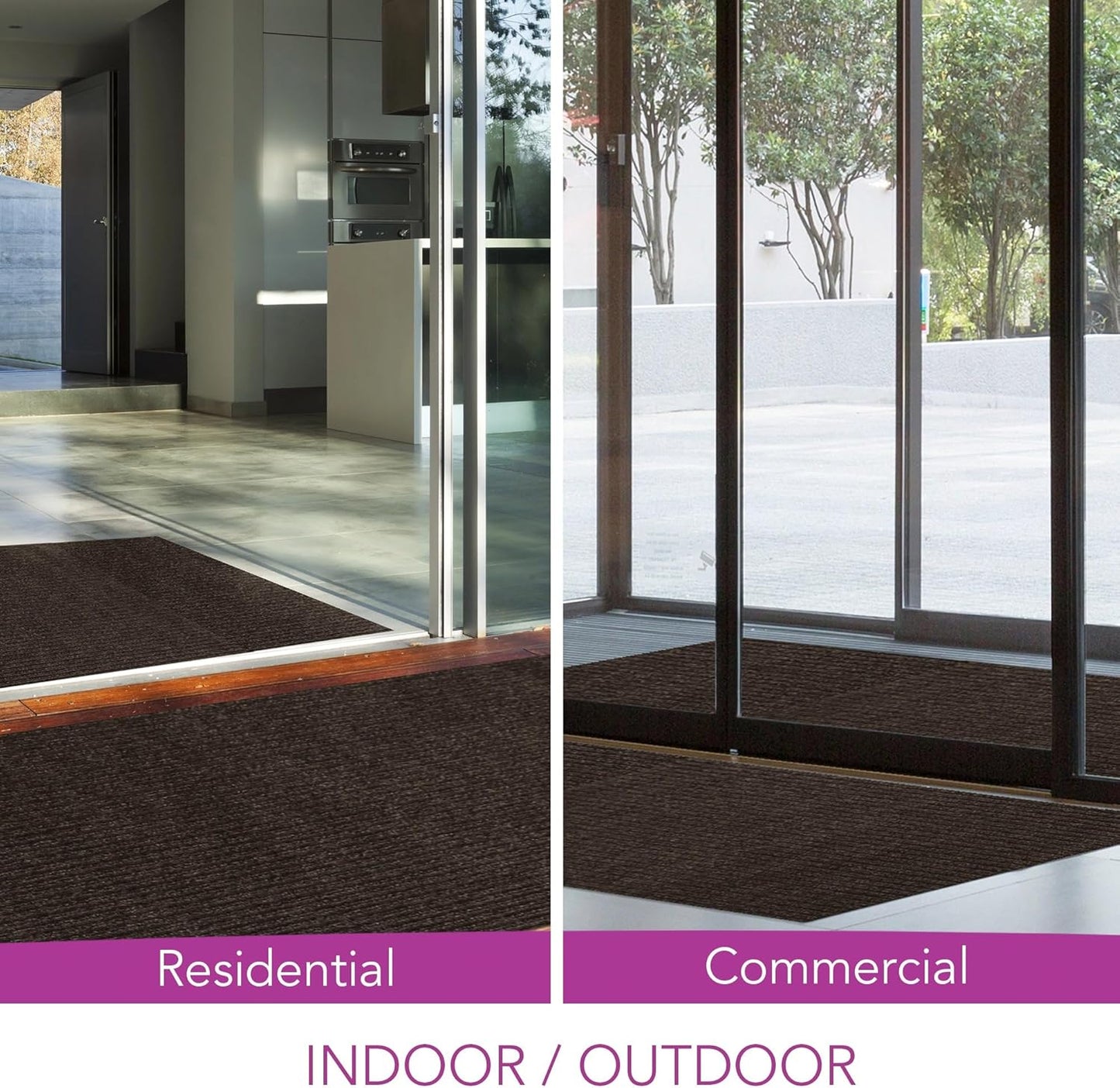 iCustomRug Spartan Weather Warrior Duty Indoor/Outdoor Utility Ribbed in 3ft,4ft,6ft Widths 70 Custom Sizes with Natural Non-Slip Rubber Backing 4'X68' in Brown