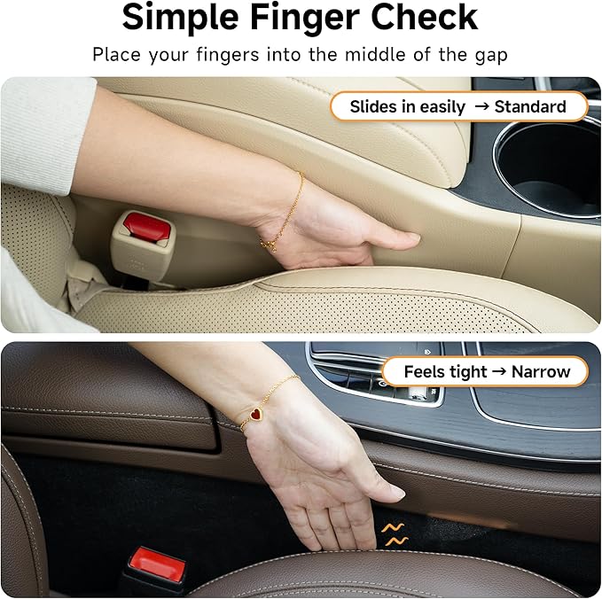 Car Seat Gap Filler Set of 2, 3IN1 Seat Side Gap Filler Plug with Storage Slot & Hook Function, Soft Foam Universal Fit Car SUV Truck Fill Gap Between Seats Console Organizer（Narrow Saddle Brown ）