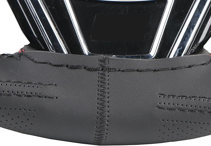17.7 Inch XX-Large Van Car Steering Wheel Cover Durable Black Artificial Leather for Renault Trucks Kenworth