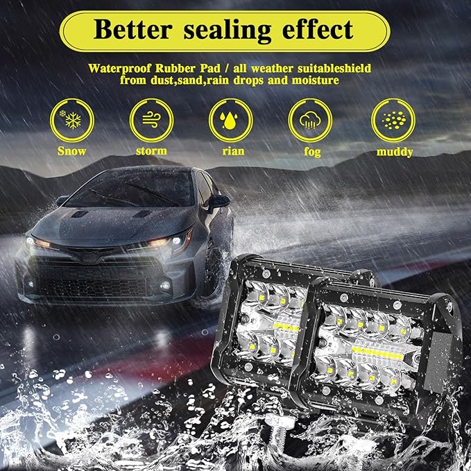 WINBANG LED Light Pods for Trucks, 4 Inch LED Light Bar 60W Spot Flood Combo Driving Fog Off Road Lights Work Light 24V 12V for Motorcycles Pickup SUV ATV UTV Boat,20Pack