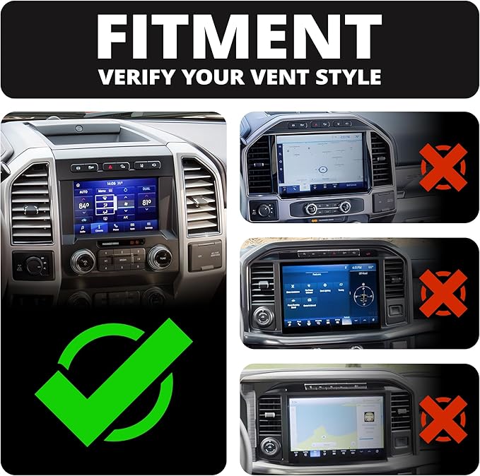 Tackform Link Vent Phone Mount Compatible with 2015-2020 Ford F-150, 2017-2021 Super Duty, 2018-2021 Expedition | Aluminum | Universal Magnetic Holder | 2" Arm | Black Knob | (NOT MAGSAFE Compatible)