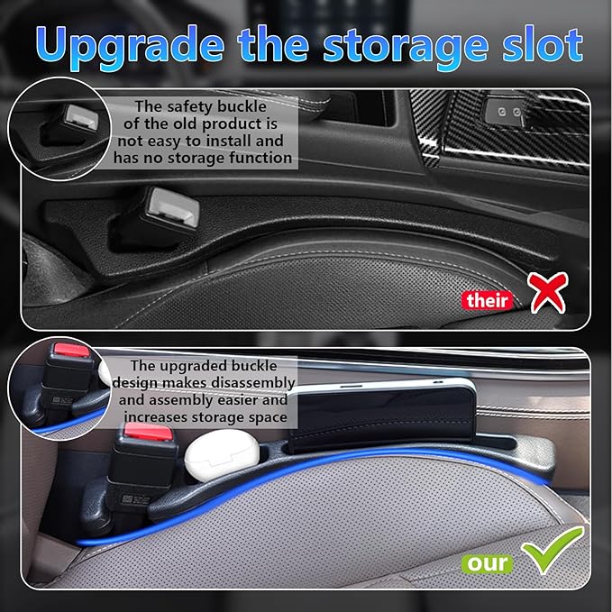 【Compatible with Nissan Altima】 Seat Gap Filler,No Drop Seat Guard Compatible with Nissan Altima,Drop Seat Guards for Cars(2Pcs),Emergency Keychain Car Escape Tool(2Pcs)