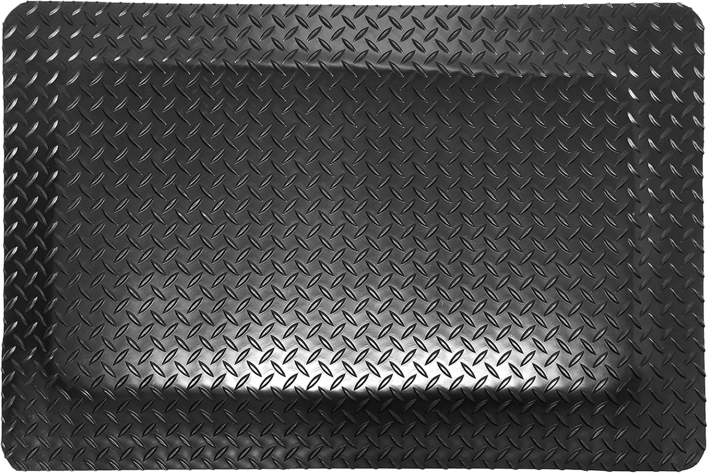 Rhino Mats, American Classic Diamond Anti-Fatigue Mats, Industrial Ergonomic Comfort Standing Mat for Work, Home, Garage, Office, Kitchen or Anywhere (Black 9/16" Thick, 4 FT. x 15 FT.)