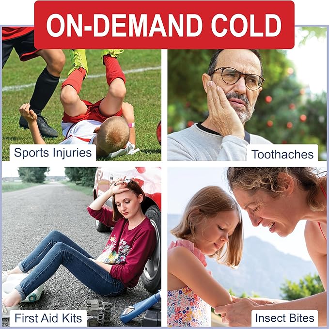 Sport Temp Instant Ice Cold Packs (7”x 5”) Disposable Ice Packs for Pain Relief, Swelling, Injuries, Toothaches, and Sprains – Cold Therapy for Athletes, First Aid, Travel & Outdoor Use (100 Pack)
