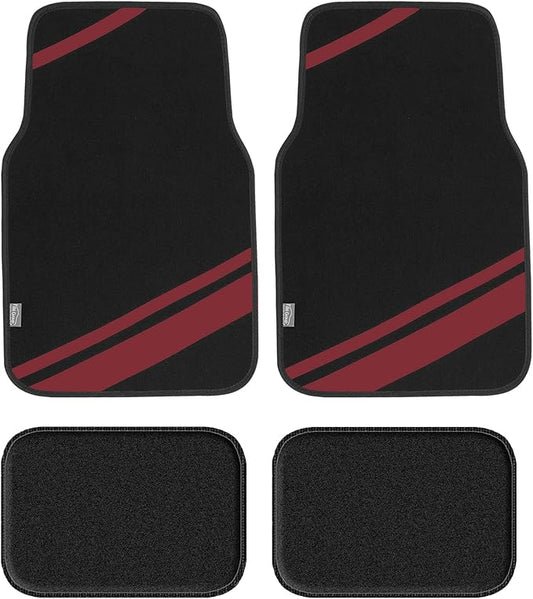 FH Group Car Floor Mats - Carpet Floor Mats for Cars, Universal Fit Automotive Floor Mats, All Purpose Car Floor Mats, Carpet Protector Mat for Most Sedan, SUV, Truck Floor Mats Burgundy
