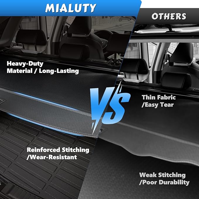 MIALUTY® Cargo Cover for 2020-2025 2026 Kia Telluride Retractable Trunk Cover Telluride Accessories Anti-Peeping Anti-Theft Privacy Screen,Trunk Luggage Shield Shade Carbon Fiber Texture