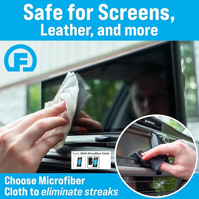 Fortress Car Interior Wipes (25 ct, Pack of 10) for Car Interior Cleaning, Dashboard, Seats, Detailing, and Steering Wheel [Travel Size] Skin-Safe Car Interior Cleaner Supplies
