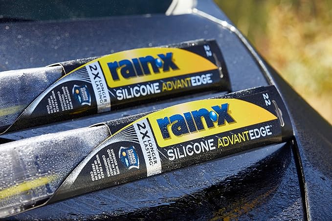 Rain-X Silicone AdvantEdge Wiper Blade 21" Windshield Wiper Blades Replacement, All-Weather Performance Lasts 2X Longer, Premium Beam, Installock Adapter for Easy Fit (Pack of 1)