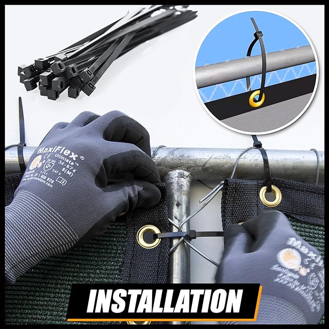 Royal Shade Custom Size 5' x 118' Grey Fence Privacy Screen Windscreen Cover Netting Mesh Fabric Cloth - Cable Zip Ties Included (We Make Custom Size)