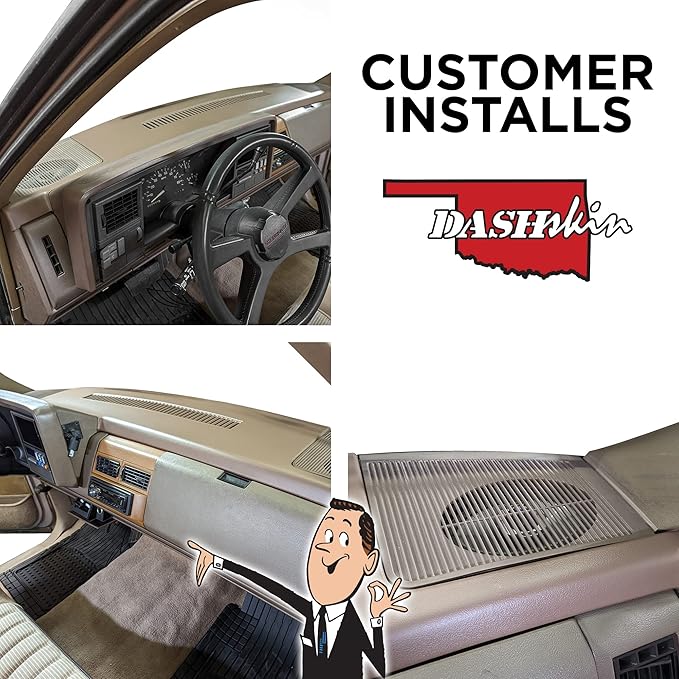 DashSkin Dash Cover Compatible with 1988-1994 C1500 C2500 C3500 K1500 K2500 K3500 Silverado Sierra Tahoe Yukon Suburban in Red - Hard Molded Plastic Dashboard Cap