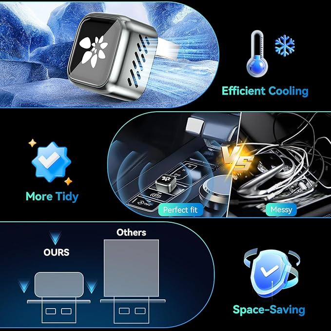 2-in-1 Mini CarPlay Adapter for iPhone & Android, Auto Stable Connection with Zero Latency with USB-A/USB-C Ports