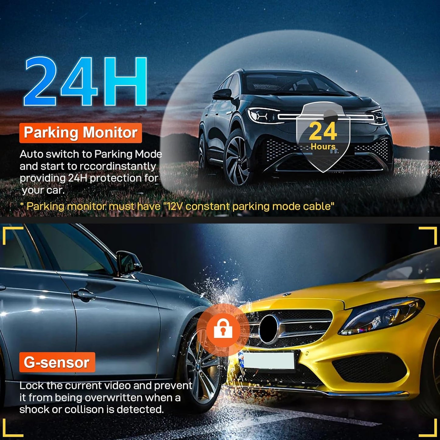 4K Dash Cam Custom fit for GMC Yukon, Yukon XL 2023 2024 2025 (Model A), SLE SLT AT4 Denali Ultimate, Integrated OEM Look, UHD 2160P Video, WiFi & App, G-Sensor, Easy to Install, 128GB Card
