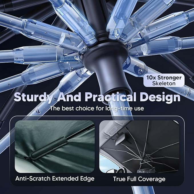 Autorder Windshield Sun Shade Umbrella for 2018-2022 Kia Sportage Accessories,Upgraded Ice Crystal Material,Easy Setup Umbrella Sunshade for Car Windshield,100% Sun Blocking