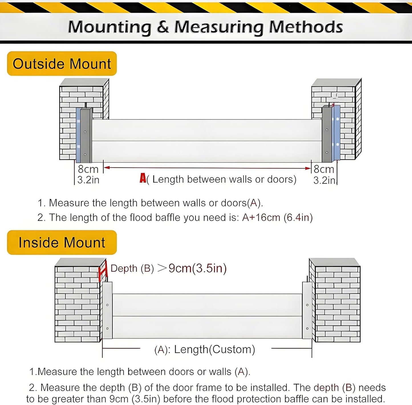 Flood Barriers for Home Exterior,Aluminum Alloy Outdoor Garage Doors Water Barriers for Flooding(H39.4Inch,L4.5FT)